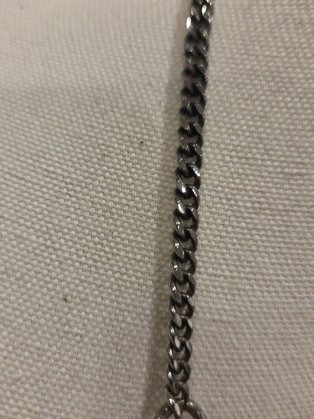 Twisted Silver Charm Necklace w/ Pendant Mixed Metal Chain